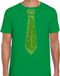 Bellatio Decorations Verkleed shirt heren - stropdas glitter groen - groen - carnaval - foute party XXL