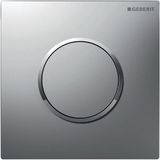 Geberit Type 10 Bedieningsplaat Urinoir - Pneumatische Spoelactivering - Kunststof - Mat Chroom met Glansverchroomde Designringen
