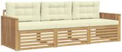 vidaXL - Buiten - bank - set - 3 - st - Wit - en - crèmekleurig - Massief - Acacia - Hout
