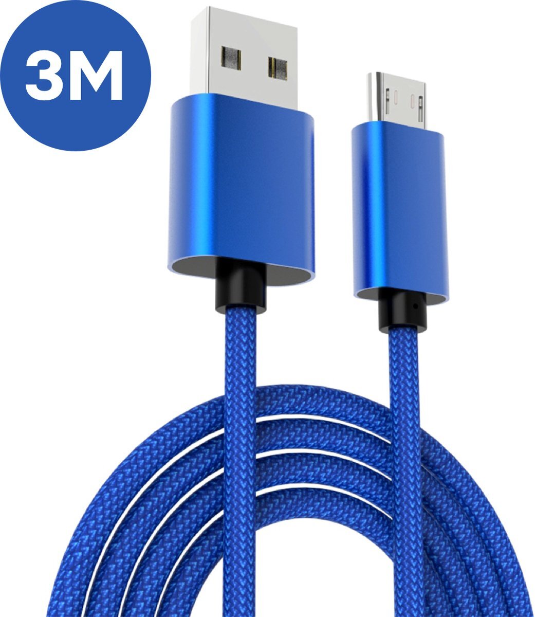 CS Consoleskins Extra Snelle Controller Oplaadkabel USB C voor PlayStation 5 - PS5 Oplader - USB C Kabel - 5A Snellader / Fast Charger - 3 Meter 3M - Blauw