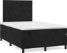 vidaXL Boxspringbed met matras, fluweel, zwart, 120x200 cm