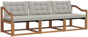 vidaXL Acacia Hout Fauteuil Loungeset 3-delig Naturel et Gris Clair