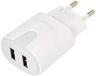 Netadapter Wiko Netadapter USB voor Wiko Y80 smartphone tablet dubbel stopcontact wandcontactdoos 2 poorten stroom AC lading (grijs)