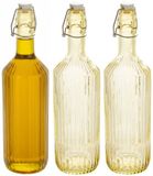 Secret de Gourmet Beugelfles / Weckfles - 3x - geel glas - luchtdicht - 1 liter