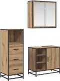 vidaXL Badkamermeubel Set 3-delig Artisan Eiken 65 x 33 x 60 cm