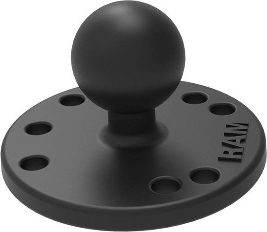 RAM Mounts RAM-B-202U Round Plate Ball Base Mount - Black