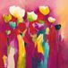 Anne L, Strunk Kunstdruk - Townflowers I 98x98cm