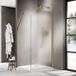 Fortifura Galeria Inloopdouche - 120x200cm - afgeronde glaswand - rechts - mat glas - wandarm - PVD - geborsteld messing (goud)