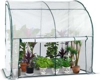 VOUNOT® Foliekas Anleunkas 200×100×180 cm – Winterharde Tomatenkas met Oprolbare Zijwanden, Stabiel Metalen Frame & Waterdichte PE-Folie, Wit