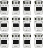 vidaXL Opbergpotten met stickers, 12 stuks, 300 ml