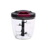 JATA Home HMAQ4506 Handmatige hakmolen met touw voor alle soorten levensmiddelen, 4 maaihoogtes, lemmet van roestvrij staal, inhoud 900 ml, inclusief deksel en garde