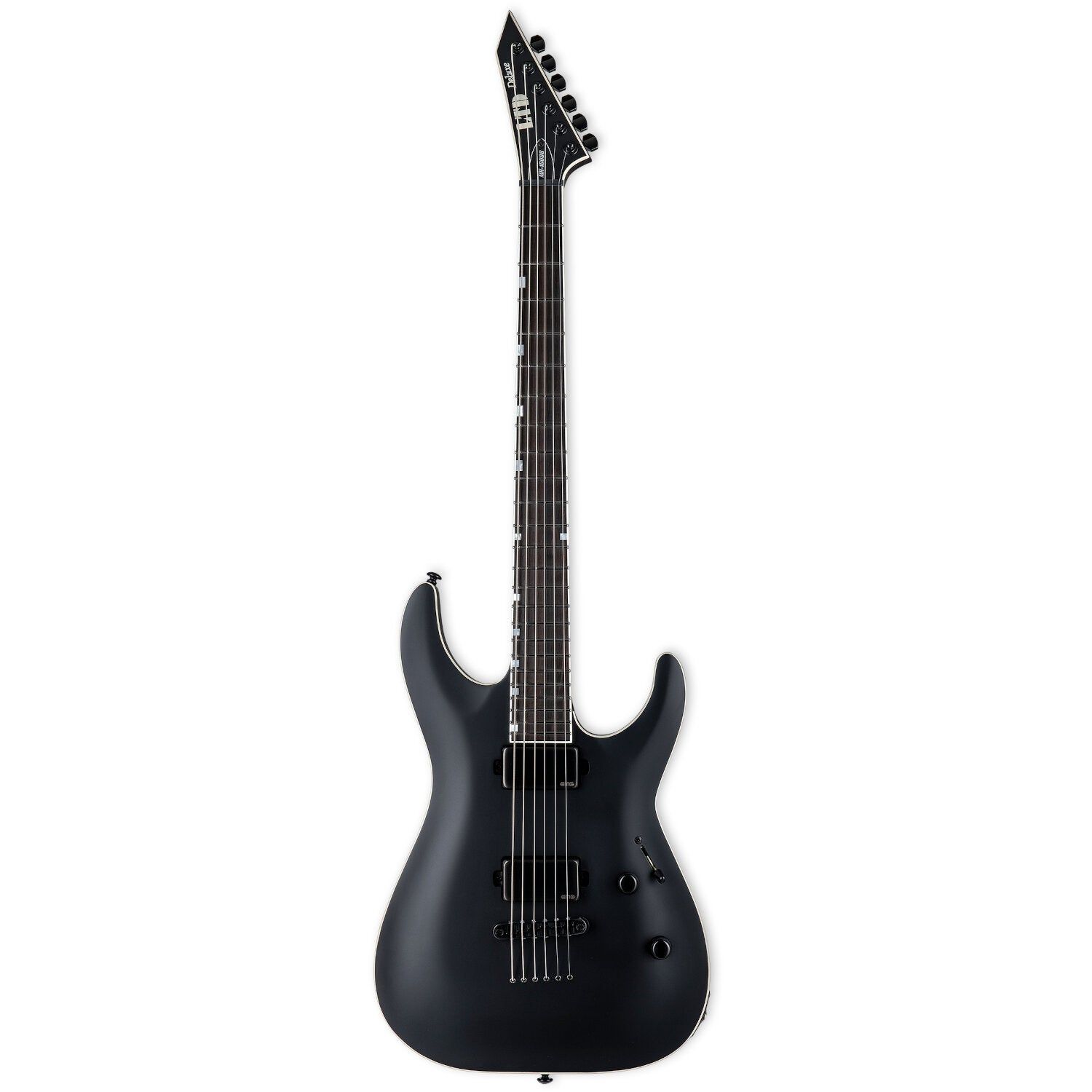 ESP LTD Deluxe MH-1000 Baritone Black Satin Electric Baritone Guitar