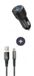 Thomson Chargeur de voiture 60W + câble USB-A vers C 3A - 1,5 m