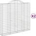 vidaXL Gabions 2 pieces curved 200x50x180/200 cm iron