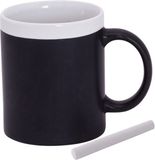 Merkloos / Sans marque Makito Western Europe Krijtbord koffie mok - 2x - wit - 350 ml - Keramiek