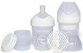 Twistshake 2x Pro Double Anti-Koliek Babyfles met Melkpoedercontainer en Mixer - 180ml | Langzame Stroom Siliconen Borstvormige Speen | BPA-Vrije Babyfles | Geschikt voor Pasgeboren Baby's 0+ | Roze