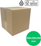 G&F Verpakkingen Verzenddozen 200x200x200mm - FSC-gecertificeerd karton – bruin - bundel 25 stuks