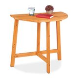 Relaxdays Klaptafel, halfrond, 74 x 80 x 50 cm (h x b x d), voor balkon, tuin, dennenhout, voor buiten, klaptafel, naturel