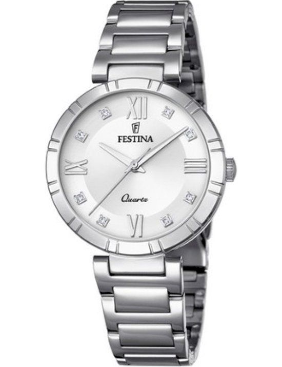 Festina Mademoiselle F16936/A Dames Polshorloge Staal Zilverkleurig