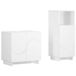 vidaXL Meuble de salle de bain - set - 2 - pièces - Blanc - Bois traité