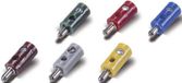 Merkloos Conrad Electronic SE 08895 Modelspoor stekker 2.6 mm 10 stuk(s) Met dwarsgat Rood
