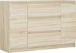 3E 3xE living.com Sonoma-eikenhout Kommode, 120 x 39 x 78 cm, 2 deuren, 3 lades