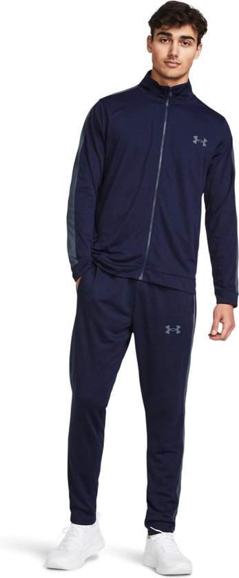 Under Armour UA Knit Track Suit Heren Sportshirt - Blauw - Maat M