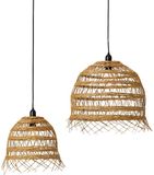 lumisky Set van 2 lampenkappen H45CM HAWAII LONG Rotan Beige Rond