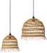 lumisky Set van 2 lampenkappen H45CM HAWAII LONG Rotan Beige Rond