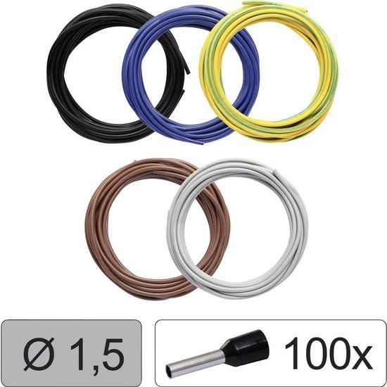 Quadrios 25CW118 Enkele ader LiFY 1.5 mm² Zwart, Blauw, Geel-groen, Bruin, Grijs 1 set(s)