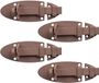 Alberts 821937 DURAVIS® slotgrendel, met platte greep, roestbruin duplex gecoat, plaat 90 x 44 mm, set van 4