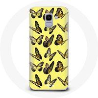 Maniacase Etui voor Samsung Galaxy A6 2018 Vlinders Gele Achtergrond