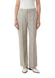 comma - Elegante Marlene-broek van lichtgewicht flanel - Zandsteen - Maat 40
