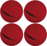 Merkloos Clowns neus - 4x - rood - knijp foam - carnaval verkleed neus - kinderen/volwassenen