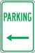 Accuform Borden FRP225RA Engineer-Grade Reflecterend Aluminium Parkeerbord, Legende "PARKING (PIJL LINKER)", 18" Lengte x 12" Breedte x 0,075" Dikte, Groen op Wit