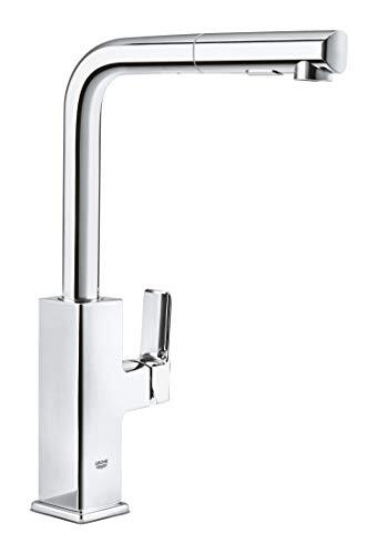 GROHE Tallinn | Keukenkraan met uittrekbare spoeldouche | Tallinn, 360 draaibaar, hoge uitloop in L-vorm, chroom | 30420000