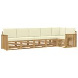 vidaXL - Buiten - bank - set - 6 - st - Wit - en - crèmekleurig - Polyester