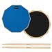Donner Drum oefenpad, 12 inch stille praktijk drumpad 2-zijdig met drumstokken, blauw