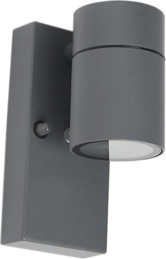 QAZQA Solo - Modern Outdoor Up/Down Wall Light - Dark Grey - with Sensor
