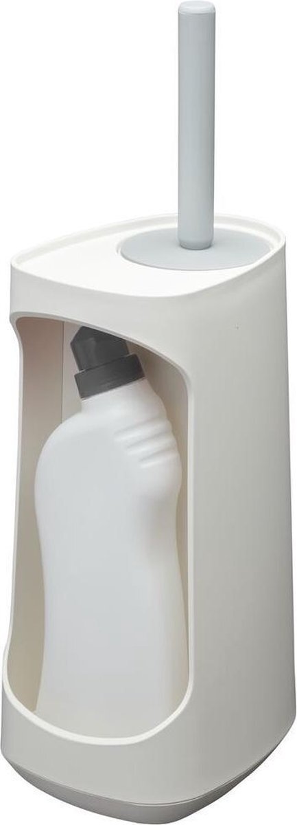 Tiger Tess Toiletborstelhouder met opbergfunctie vrijstaand en Swoop® borstel flexibel - Wit / Lichtgrijs
