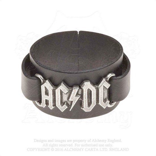 AC/DC Alchemy AC/DC - Logo Polsband - Zilverkleurig/Zwart