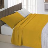 Italian Bed Linen Beddengoedset Natural Colour, katoen, mosterd/lichtgrijs, eenpersoons