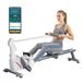 VEVOR Stille Magnetische Roeitrainer Opvouwbare, 16 Instelbare Weerstandsniveaus, voor Thuisgebruik met Dubbele Glijrails en LCD-monitor, Bluetooth-app Compatibel, Draagvermogen 158kg