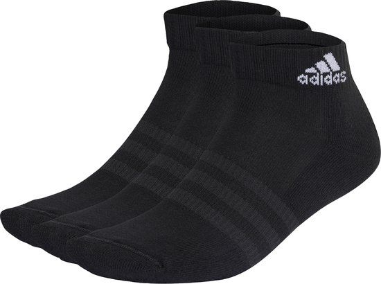 adidas Sportswear Gevoerde Enkelsokken 3 Paar - Unisex - Zwart - Maat 46-48