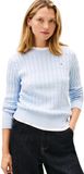 Tommy Hilfiger Dames CO Cable MID GG C-NK LS SWT WW0WW47644 Pullover Sweater, Blauw (Breezy Blue), L