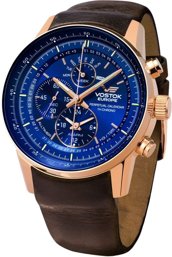 Vostok Europe YM86-565B289 horloge heren - bruin - edelstaal PVD rosÃ