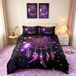 Galaxy parure de lit, attrape-rêves, microfibre, 3 pièces, violet