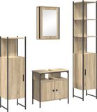 vidaXL Badkamermeubel Set 4-delig Sonoma Eiken 33 x 33 x 185,5 cm