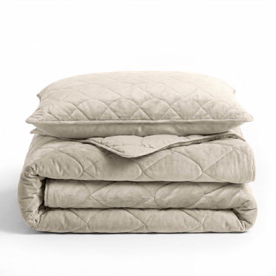 Sleeptime 2 in 1 Velvet Dekbed zonder Overtrek - 140 x 200 - Taupe/Grijs