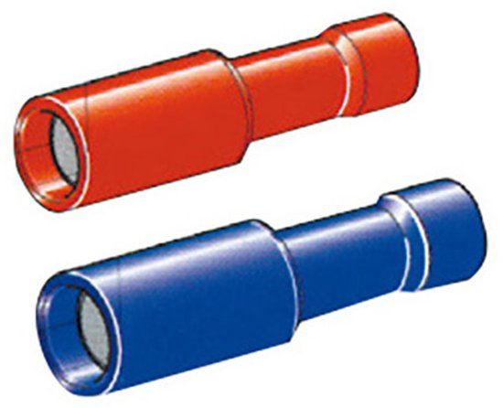 Beta Oem Marine 2 Vrouwelijke Cilindrische Geïsoleerde Eindkappen 0.25-1 Mm 100 Eenheden Zilver